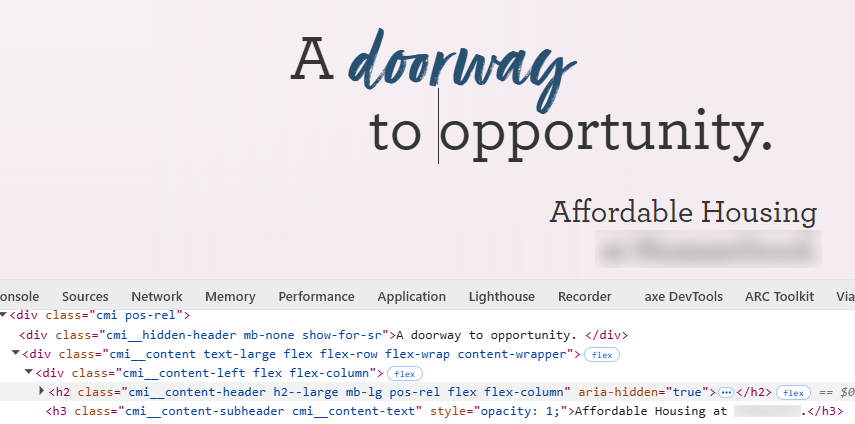 headings and associated HTML code