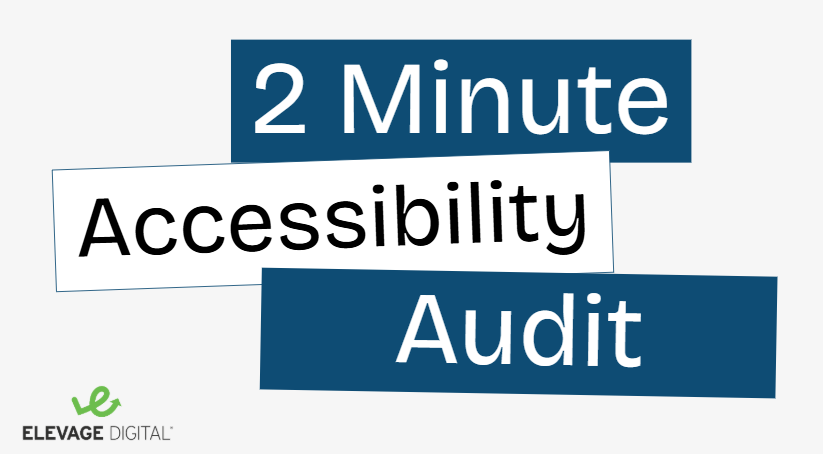 2 Minute Accessibility Audit